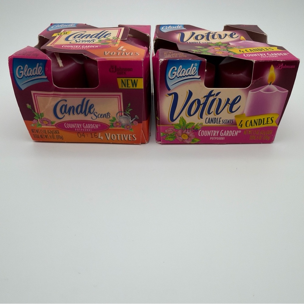 Glade Votive Candle Scents - Country Garden 2 4-packs vintage 1998 - Picture 2 of 3